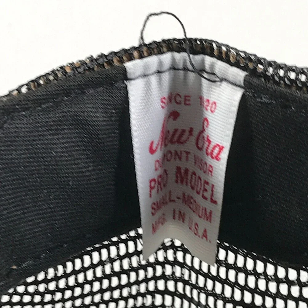 Vintage Trucker Hat Red Brim with Black Dome Boys Youth Size New Era Pro Model